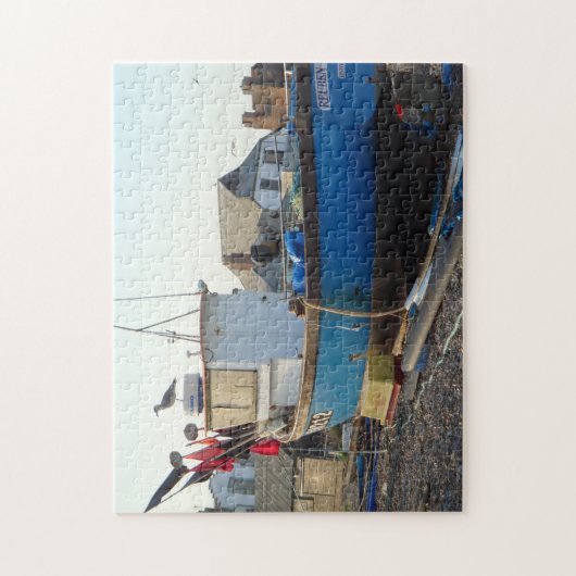 Fischerboot am Foto der Küste Puzzle (Vertikal)