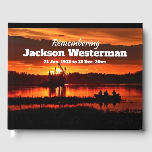 Fischerboot am Lake Memorial Gästebuch (Vorderseite)
