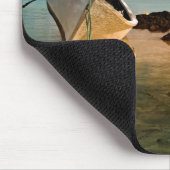 Fischerboot am mauritischen Strand mit Islet Mousepad (Ecke)