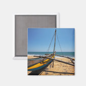 Fischerboot am Strand verankert Magnet (Vorderseite/Rückseite)