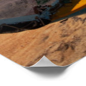 Fischerboot am Strand verankert Poster (Ecke)