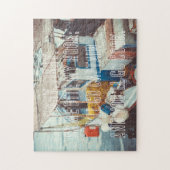 Fischerboot an der Mittelmeerküste Puzzle (Vertikal)