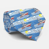 Fischerboot auf hoher See Krawatte (Gerollt)