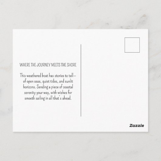 Fischerboot Beach Ocean Küste Nautic Postkarte (Rückseite)