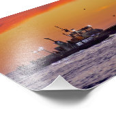 Fischerboot bei Sunset - Venice Beach, CA Fotodruck (Ecke)