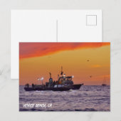 Fischerboot bei Sunset - Venice Beach, CA Postkarte (Vorne/Hinten)