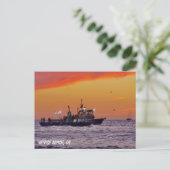Fischerboot bei Sunset - Venice Beach, CA Postkarte (Stehend Vorderseite)