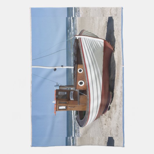 Fischerboot-Bild Küchentuch (Vertikal)