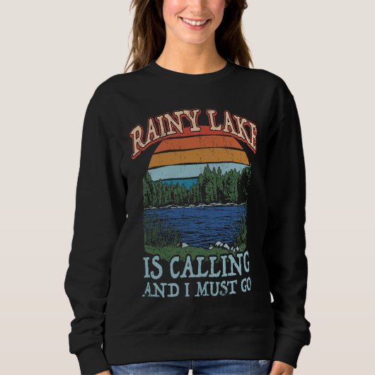 Fischerboot Camping Retro Seeblick Rainy Sweatshirt (Vorderseite)