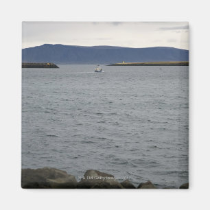 Fischerboot, das Hafen, Reykjavik, Island verläss Magnet