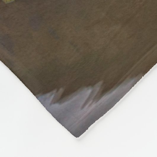 Fischerboot dem Strand an des Sonnenaufgang-| Fleecedecke (Ecke)