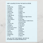 Fischerboot, Fischmonger/Ehefrau, Fischmarktwerbun Flyer (Hinten)