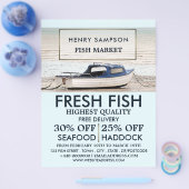 Fischerboot, Fischmonger/Ehefrau, Fischmarktwerbun Flyer (Einzeln)