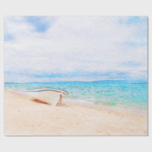 Fischerboot für Wasserfarben Geschenkpapier (Flach)