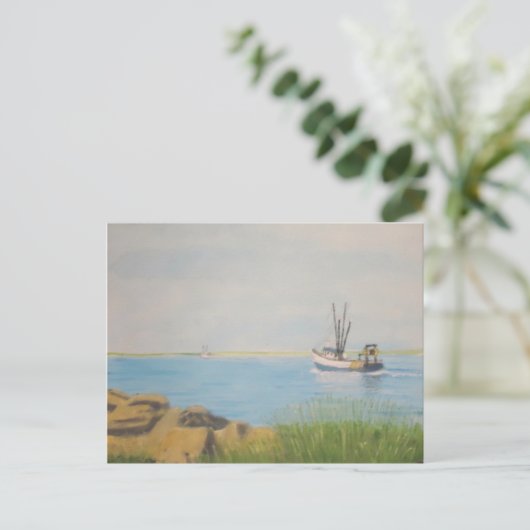 Fischerboot - Galilee RI Postkarte (Stehend Vorderseite)