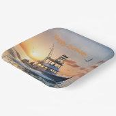 Fischerboot Geburtstag Pappteller (Gewinkelt)