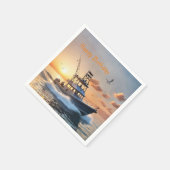 Fischerboot Geburtstag Serviette (Ecke)