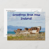 Fischerboot, Grüße aus Neuseeland! Postkarte (Vorne/Hinten)