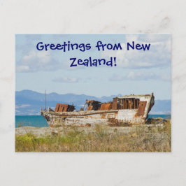 Fischerboot, Grüße aus Neuseeland! Postkarte