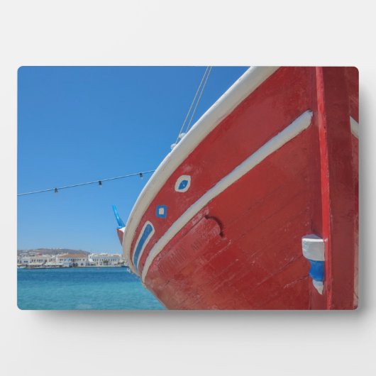 Fischerboot im Hafen von Mykonos in Cyclades Fotoplatte (Vorderseite)