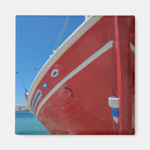 Fischerboot im Hafen von Mykonos in Cyclades Magnet