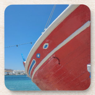 Fischerboot im Hafen von Mykonos in den Kykladen Getränkeuntersetzer