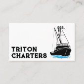 Fischerboot im Wasser Visitenkarte (Vorderseite)
