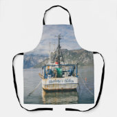 Fischerboot in der malerischen Bucht Schürze (Vorderseite)
