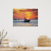 Fischerboot in Key West, Florida, Sunset Poster (Küche)