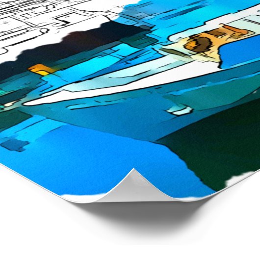 Fischerboot in Koroni Hafen A1 - Poster (Ecke)