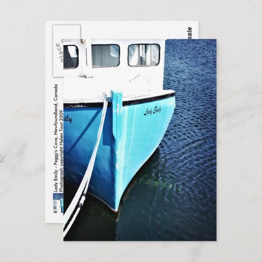 Fischerboot in Peggy's Cove Postkarte (Vorne/Hinten)