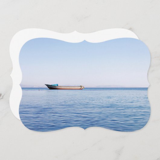 Fischerboot in ruhiger See Einladung (Vorne/Hinten)