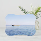 Fischerboot in ruhiger See Einladung (Stehend Vorderseite)