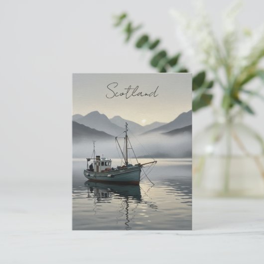 Fischerboot in Schottland Postkarte (Stehend Vorderseite)