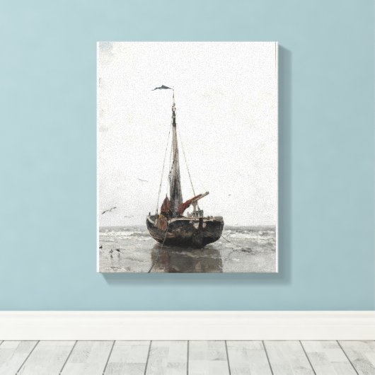 Fischerboot Jacob Maris Landschaft Leinwanddruck (Insitu (Holzboden))