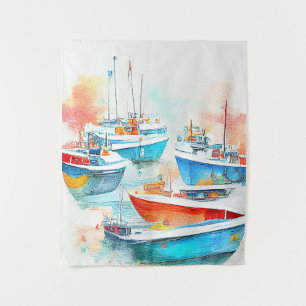 Fischerboot Landschaft Landschaft Landschaft Natur Wandteppich