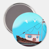 Fischerboot Magnet (Vorderseite/Rückseite)