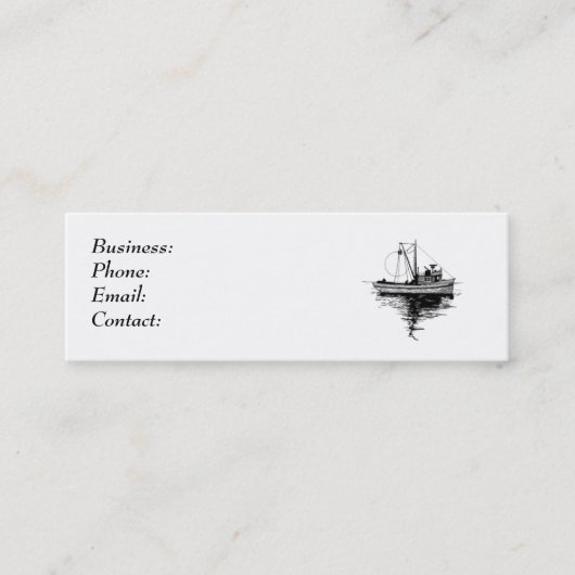 Fischerboot Mini Visitenkarte (Vorderseite)