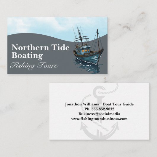 Fischerboot | Nautic Anchor Visitenkarte (Vorne/Hinten)