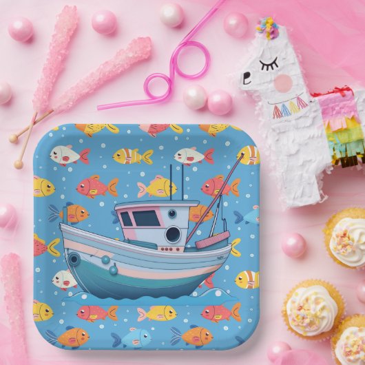 Fischerboot Pappteller (Party)