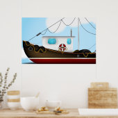 Fischerboot Poster (Küche)