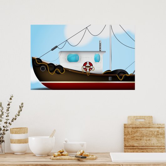 Fischerboot Poster (Küche)