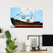 Fischerboot Poster (Heimbüro)