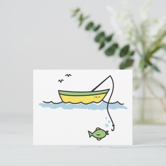 Fischerboot Postkarte (Stehend Vorderseite)