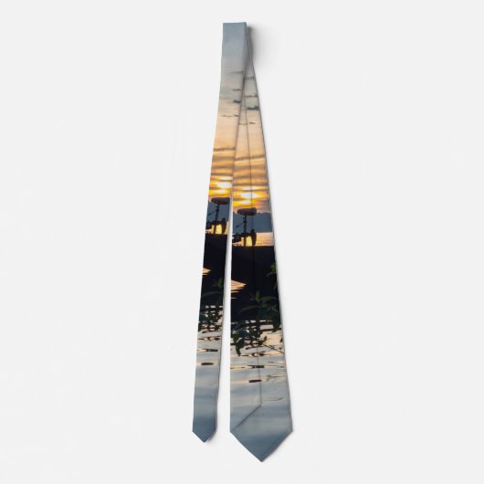 Fischerboot Sunrise Neck Tie Krawatte (Rückseite)
