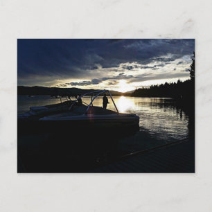 Fischerboot Swan Sonnenuntergang Montana Postkarte
