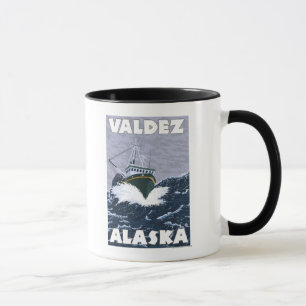 Fischerboot-Szene - Valdez, Alaska Tasse