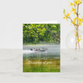 Fischerboot unterwegs denken karte (Gelbe Blume)