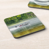 Fischerboot unterwegs getränkeuntersetzer (Linke Seite)