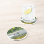 Fischerboot unterwegs getränkeuntersetzer (Seite)